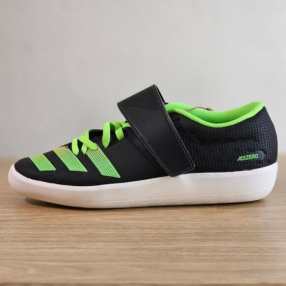 Adidas Adizero Shotput Track & Field Shoes Women's 7 Black Green White GY8393 - Picture 8 of 16